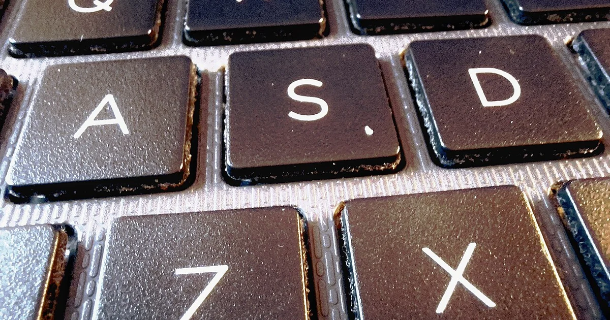 Close-up of the keyboard in the HP 250 G7 laptop computer.